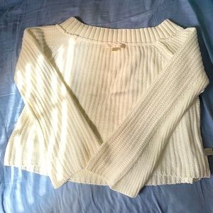 Boston proper cropped long sleeved white sweater. NWO tags